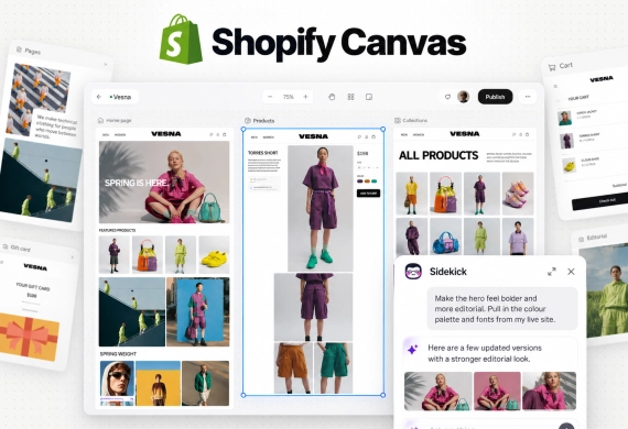 Shopify Canvas: a webshopod egy nagy vászon, a dizájner pedig a Sidekick AI
